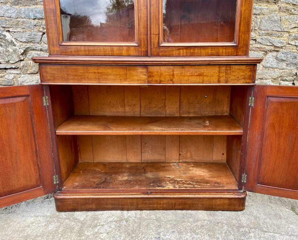 Victorian Mahogany Glazed Bookcase Cabinet View XIII