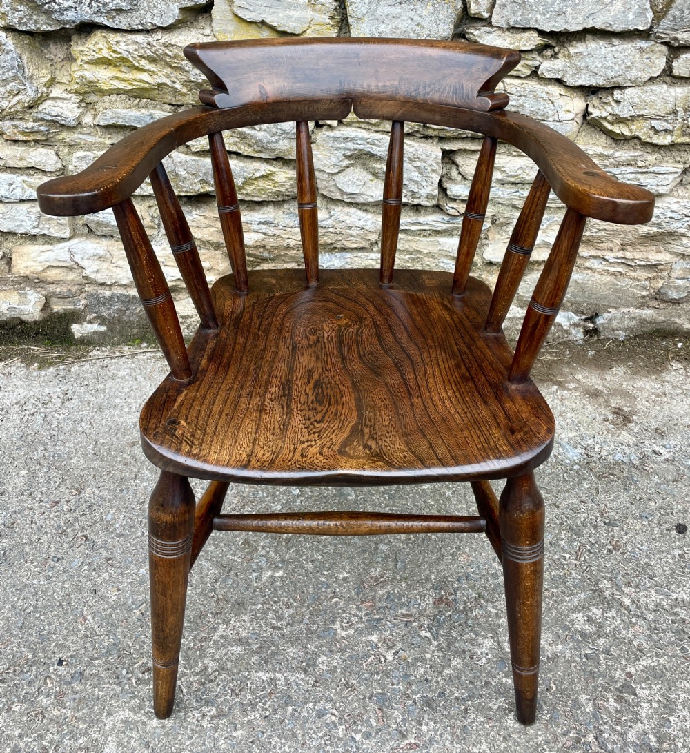 Antique Elm Captains Chair