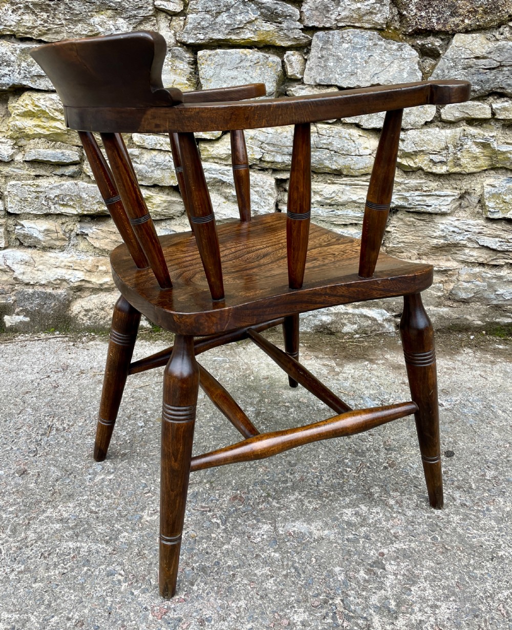 Antique Elm Captains Chair View V