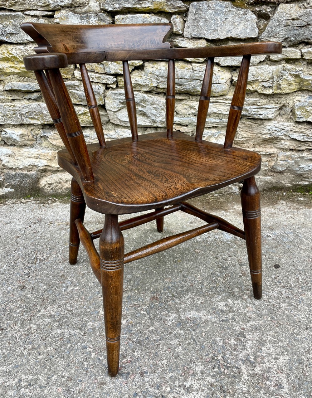 Antique Elm Captains Chair View X