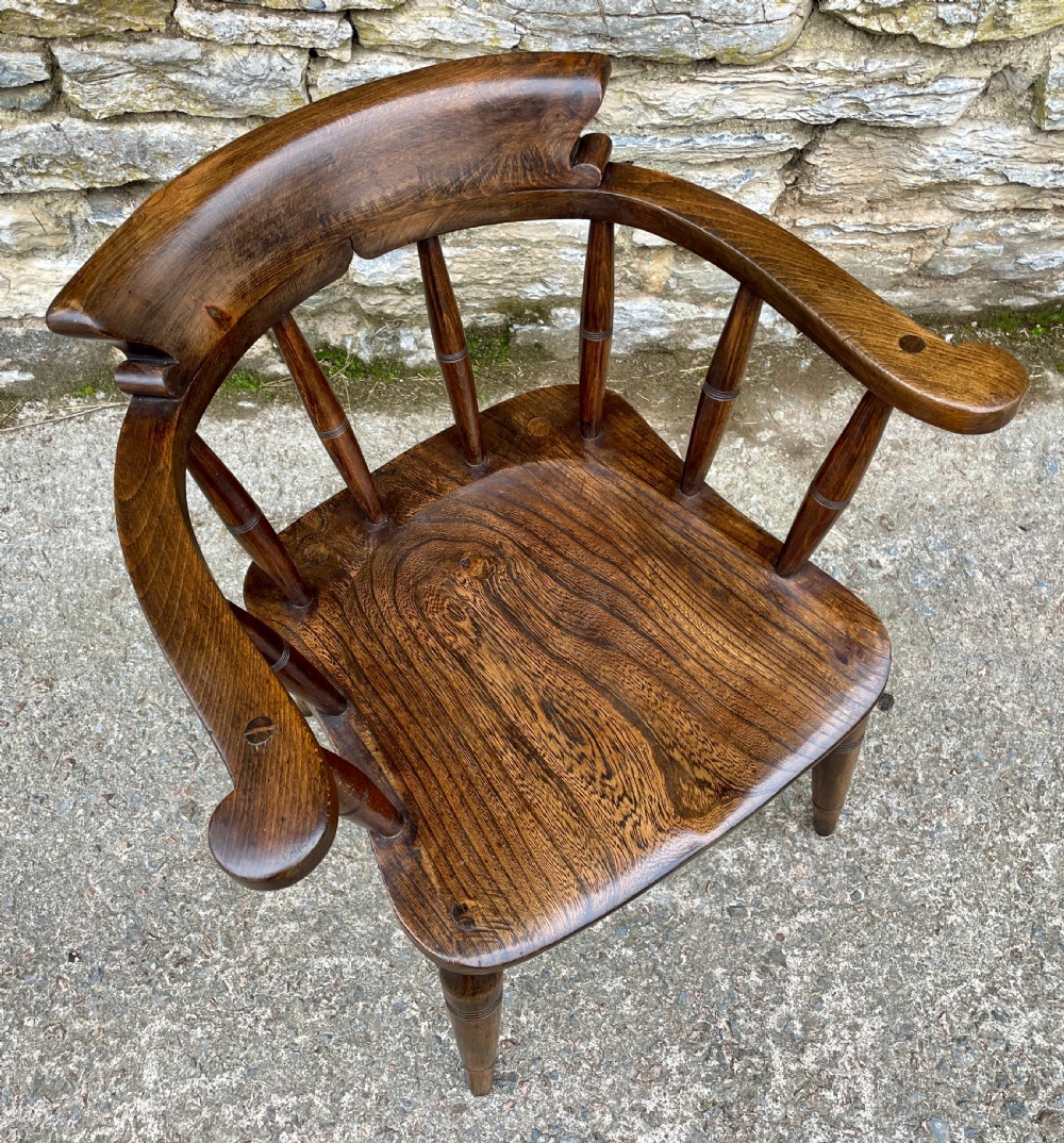 Antique Elm Captains Chair View XV