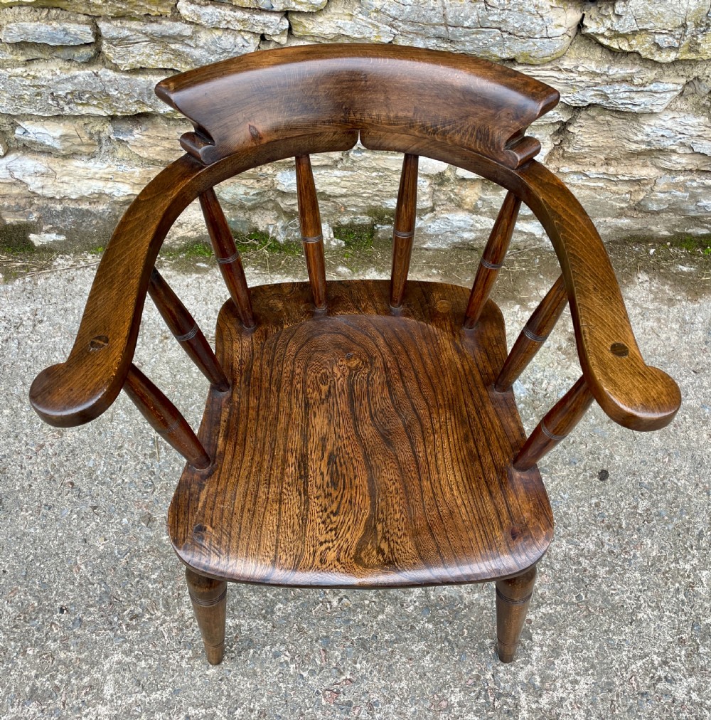 Antique Elm Captains Chair View XVI