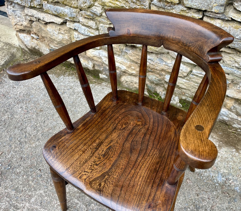 Antique Elm Captains Chair View XVII