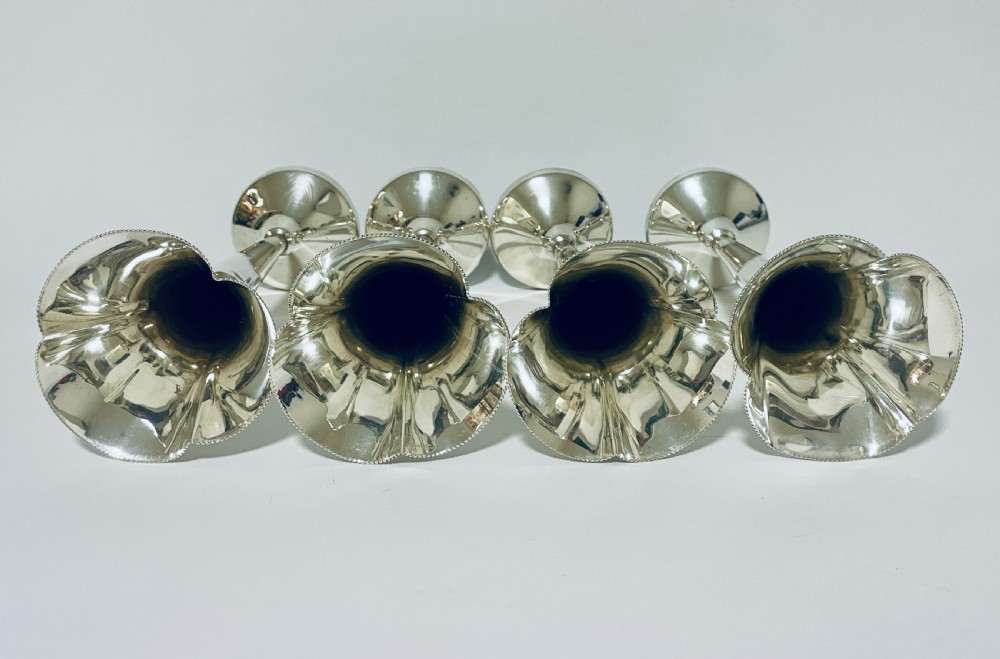 Set of 4 Antique Sterling Silver Trumpet Vases View VI