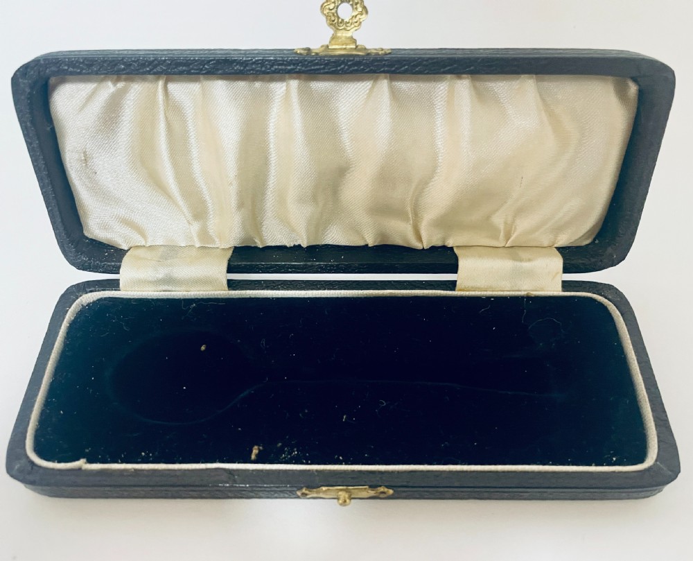 Antique Silver Christening Spoon in Box View VII
