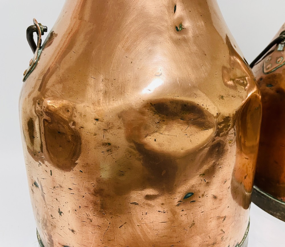 Pair of Victorian Copper Milk Pails View IV