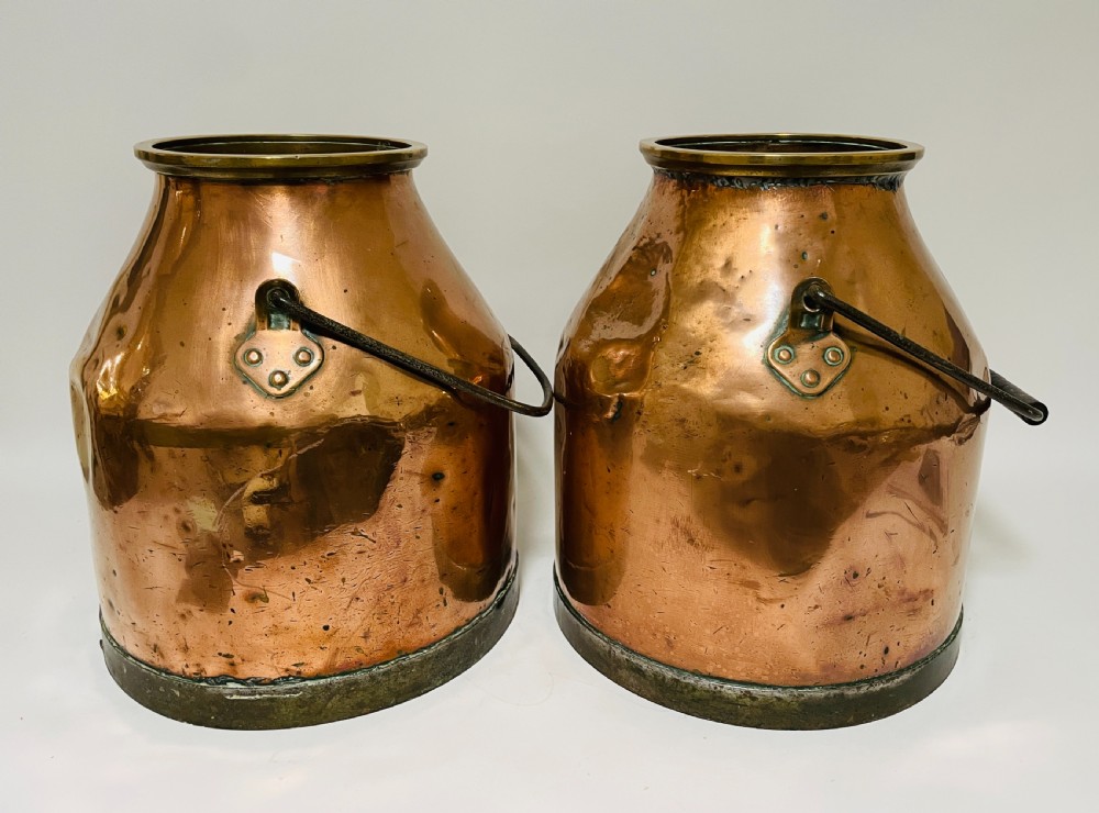 Pair of Victorian Copper Milk Pails View VII