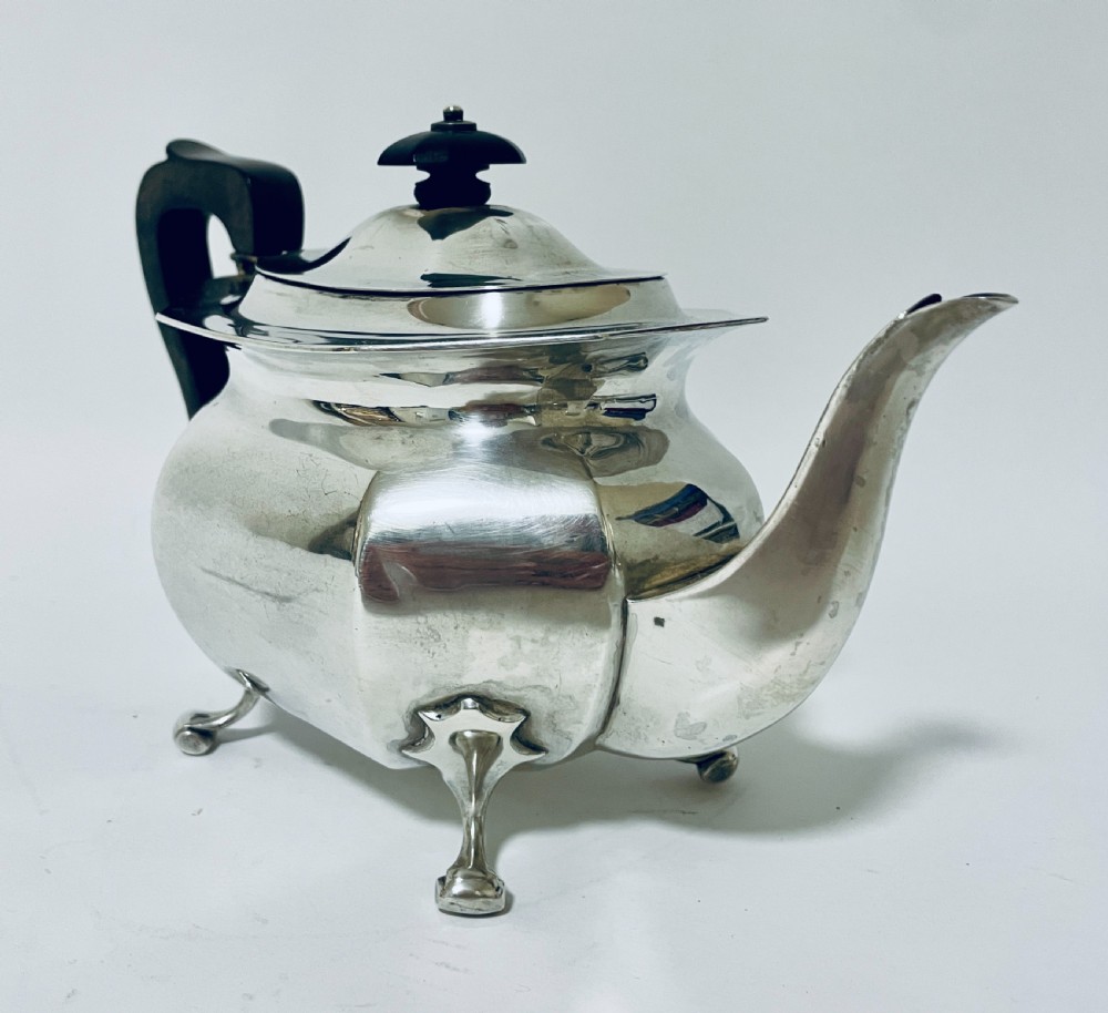 Antique Silver 3 Piece Tea Service View V