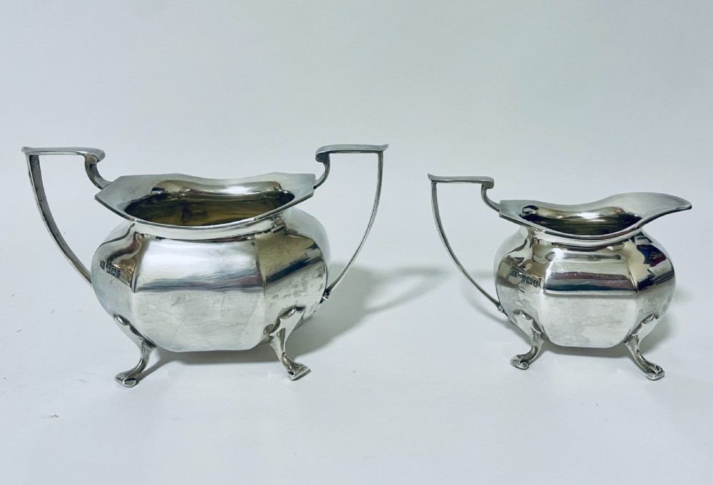 Antique Silver 3 Piece Tea Service View XII
