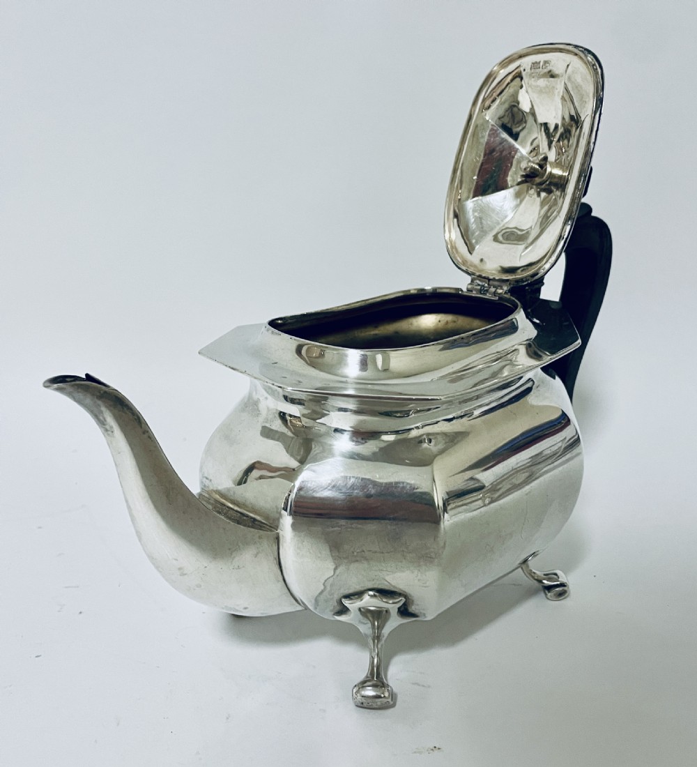 Antique Silver 3 Piece Tea Service View XV