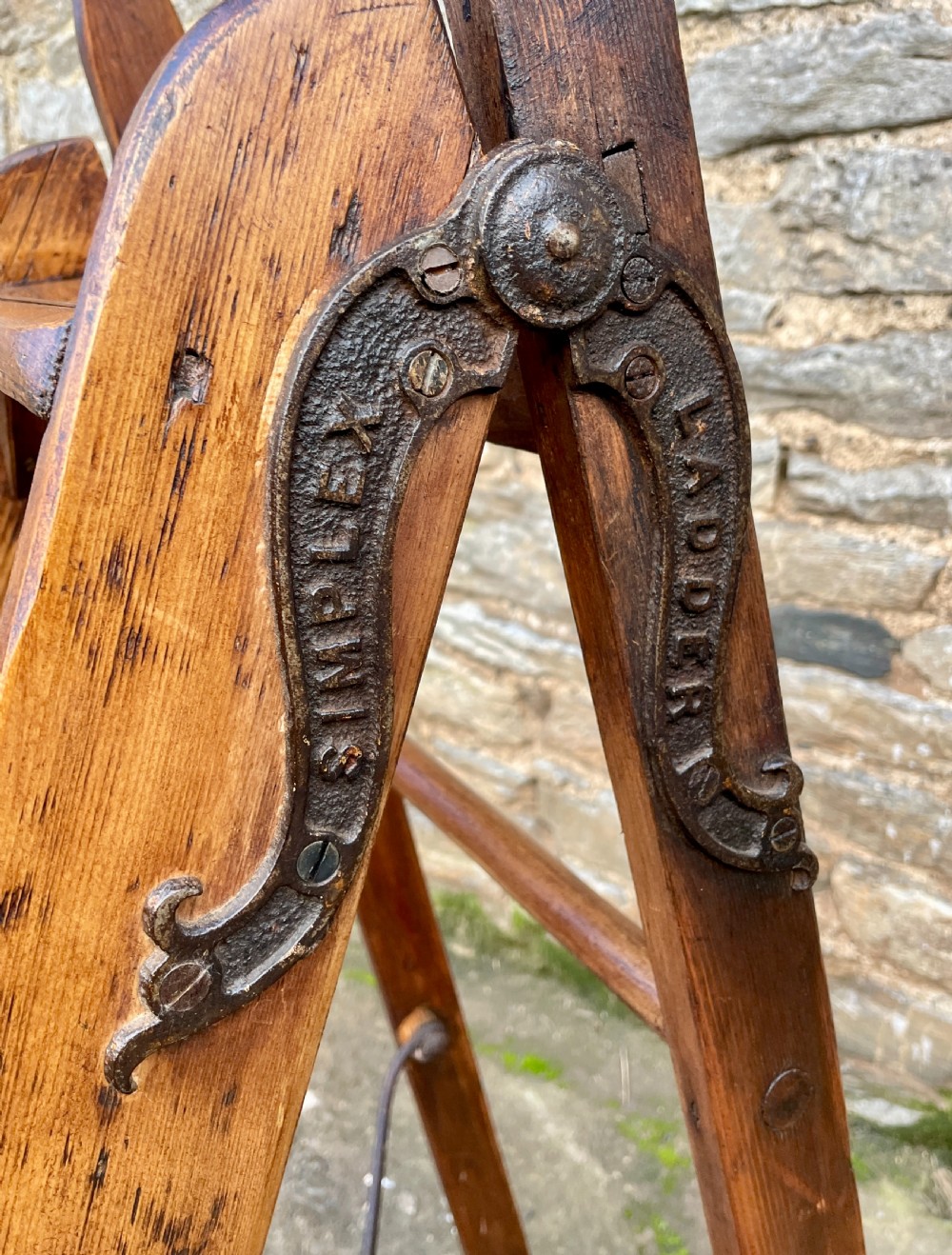 Edwardian Pine Simplex Step Ladder View IV