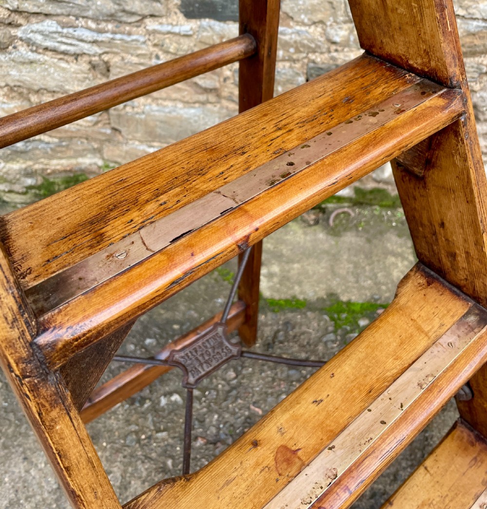 Edwardian Pine Simplex Step Ladder View VII