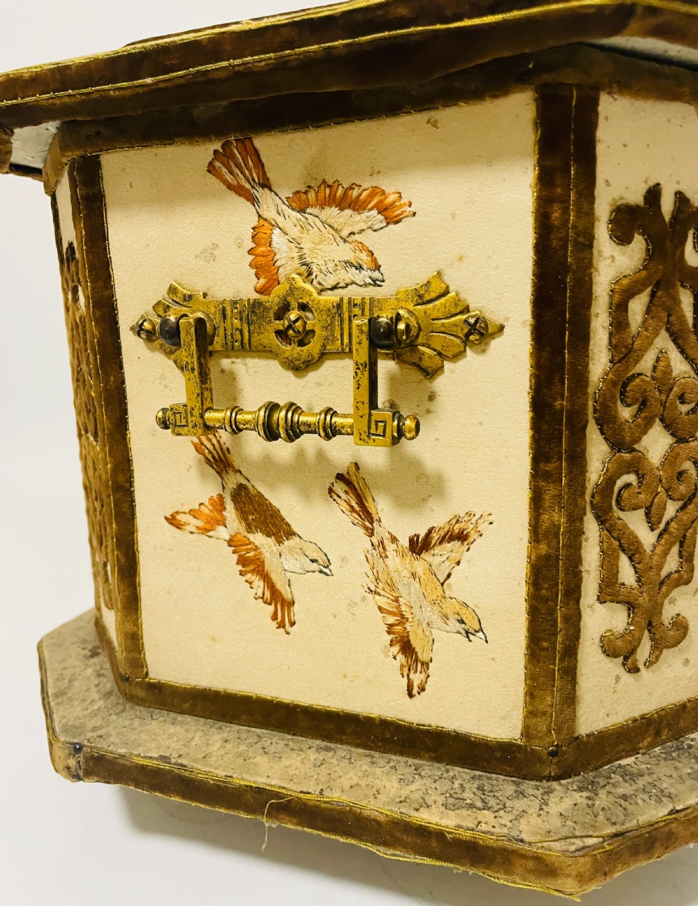 Antique French Embroidered Box
 View XII