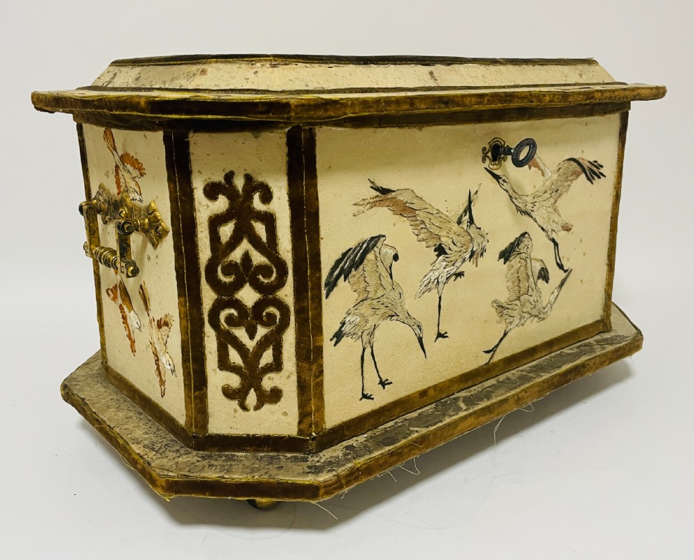 Antique French Embroidered Box
 View XIV