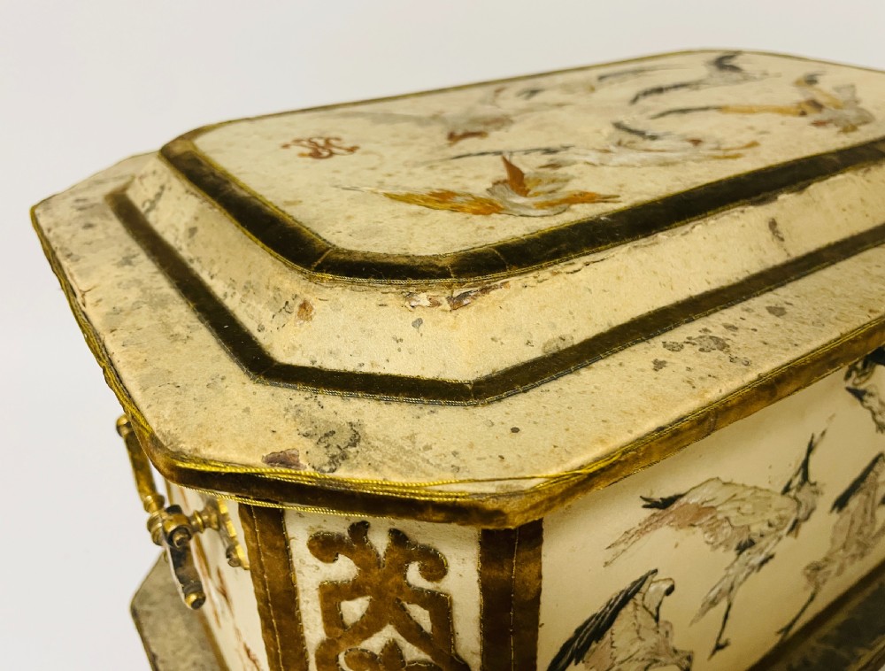 Antique French Embroidered Box
 View XVII
