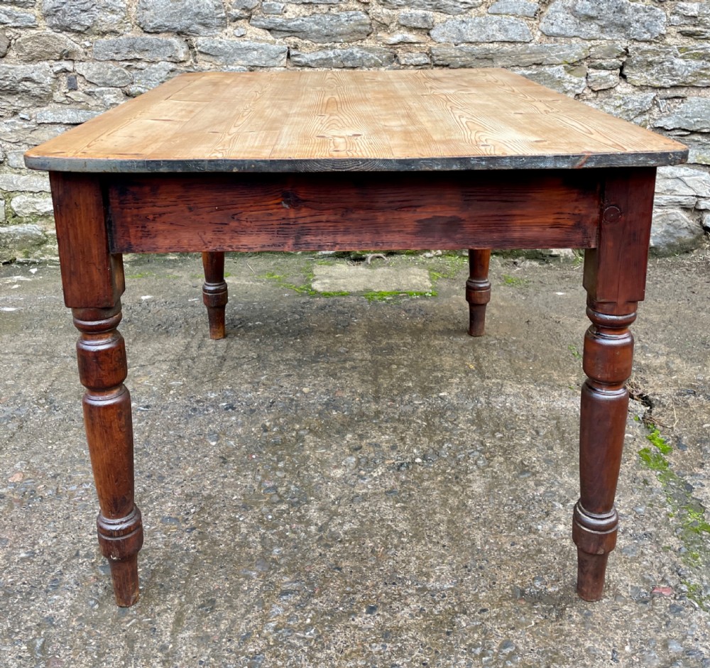 Victorian Pine Farmhouse Table View IX