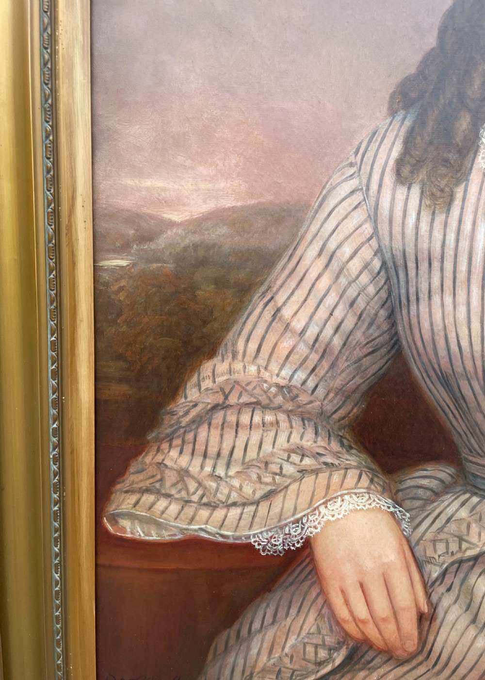 Victorian Oil on Canvas Portrait of Emma Witham by W.Fletcher
 View VII