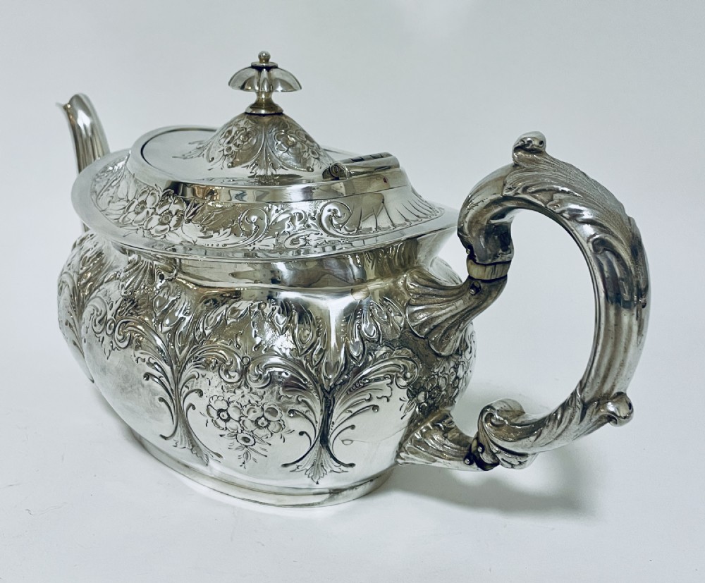 Antique 3 Piece Silver Tea Service View V