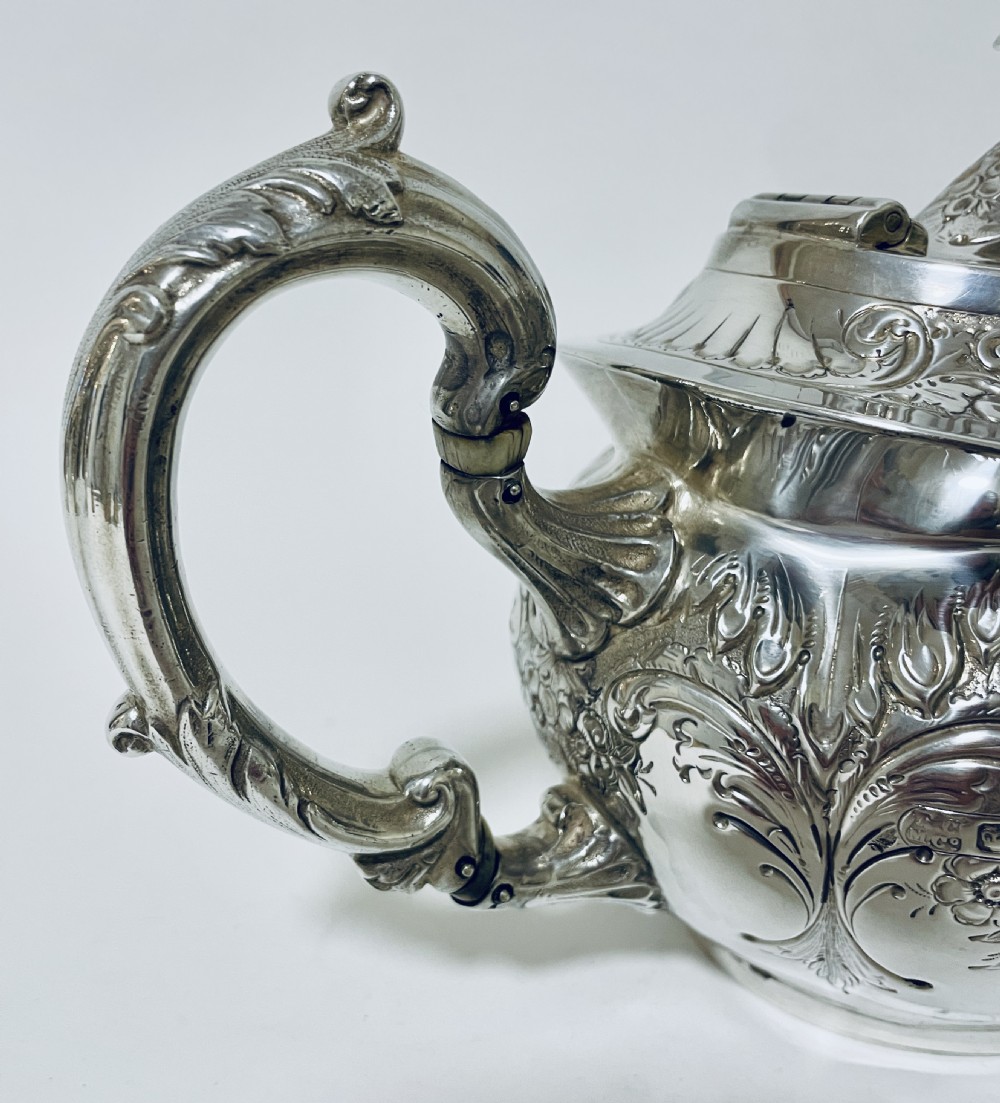 Antique 3 Piece Silver Tea Service View VI