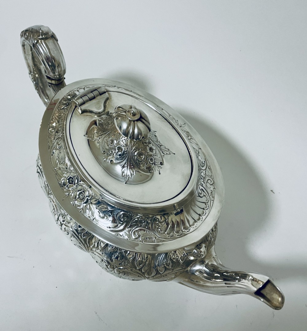 Antique 3 Piece Silver Tea Service View VII