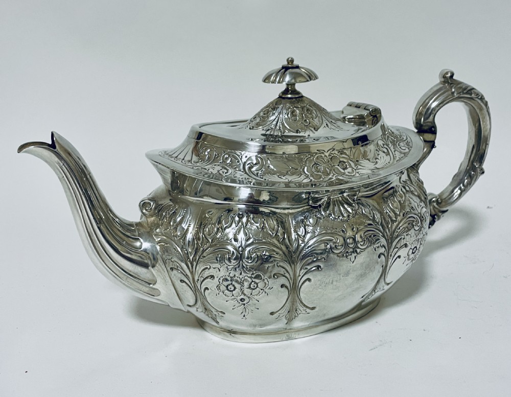 Antique 3 Piece Silver Tea Service View XII