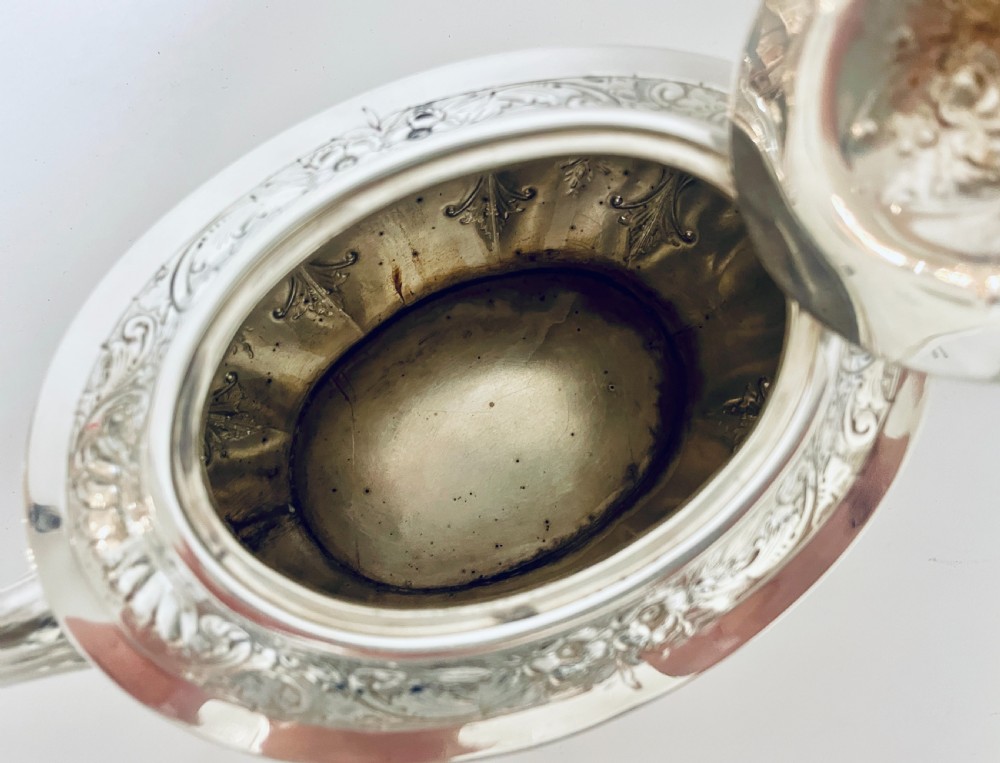 Antique 3 Piece Silver Tea Service View XIV