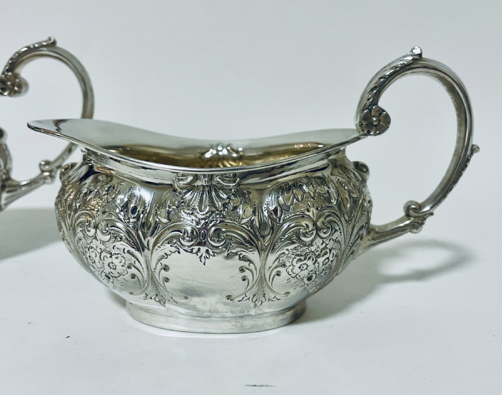 Antique 3 Piece Silver Tea Service View XVIII