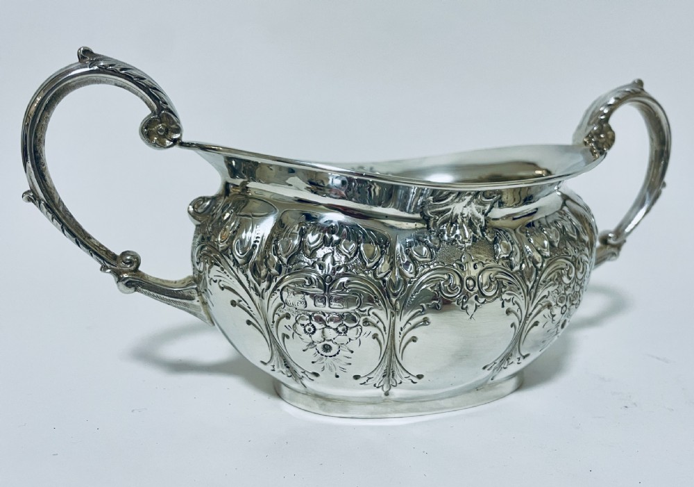 Antique 3 Piece Silver Tea Service View XXI