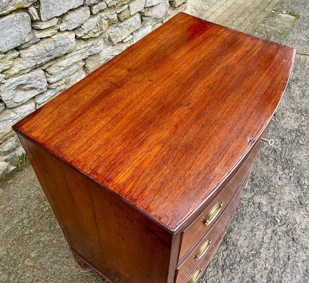 Small Georgian Mahogany Bow Front Chest of Drawers View IV