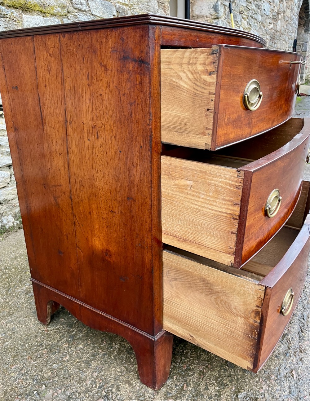 Small Georgian Mahogany Bow Front Chest of Drawers View V
