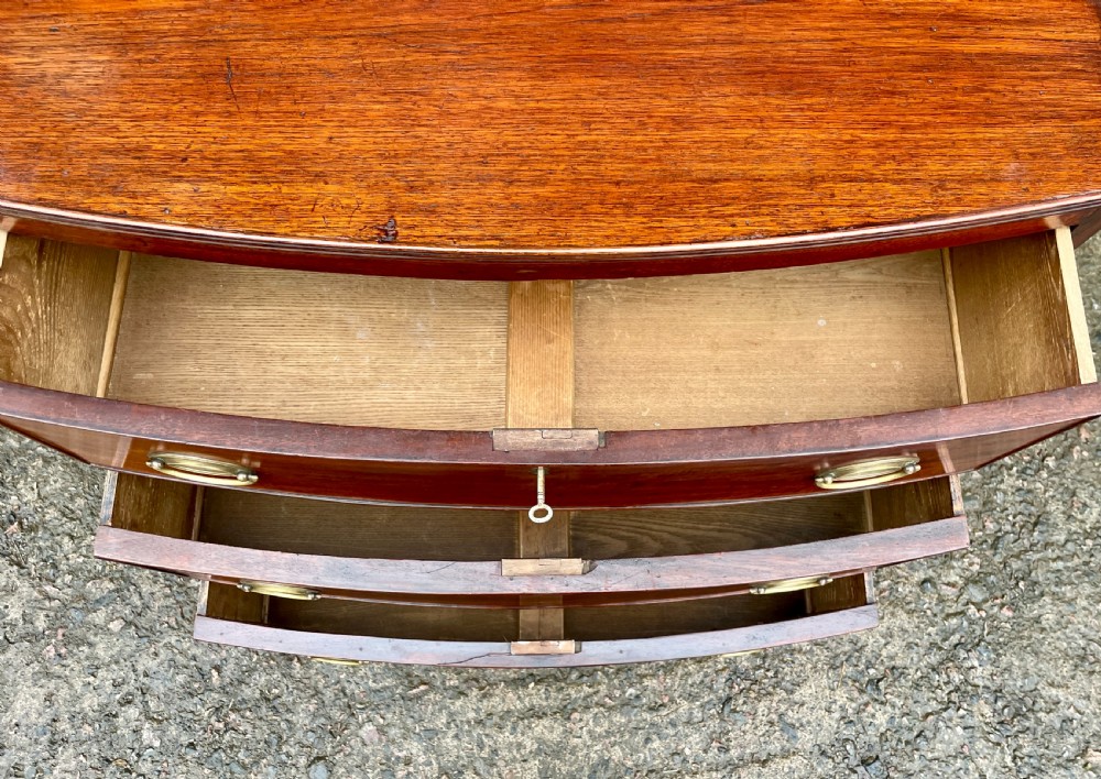 Small Georgian Mahogany Bow Front Chest of Drawers View IX