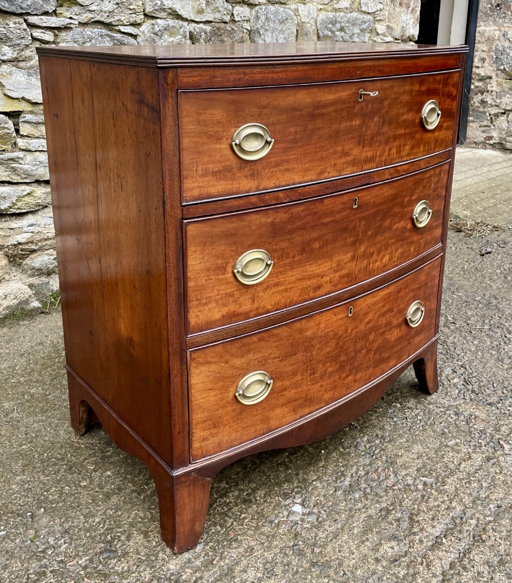 Small Georgian Mahogany Bow Front Chest of Drawers View XVI