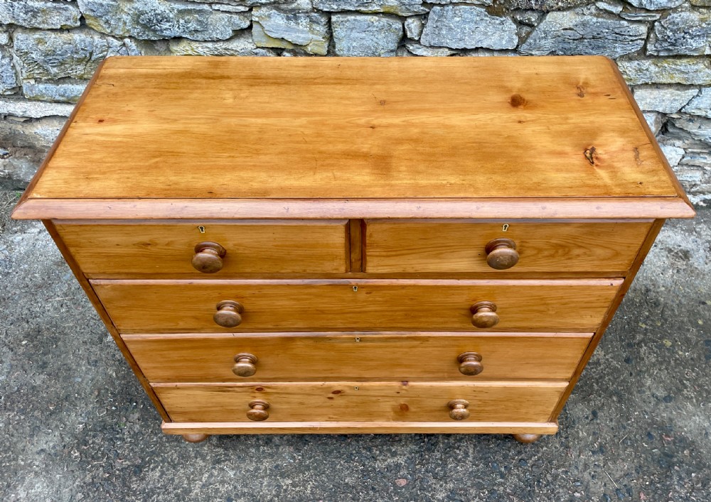 Antique Stripped Pine Chest of Drawers View III