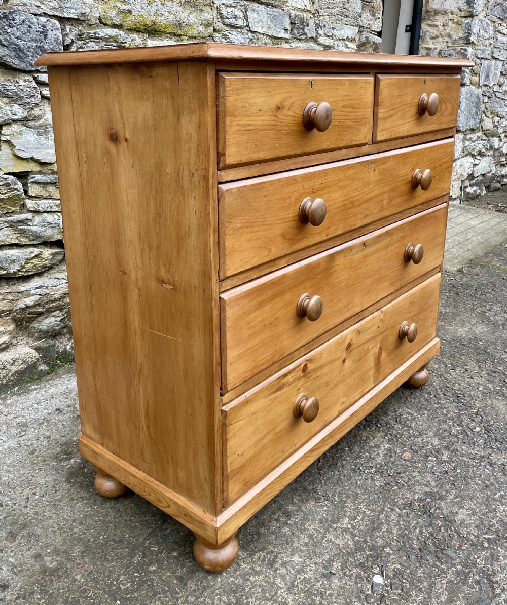 Antique Stripped Pine Chest of Drawers View VI