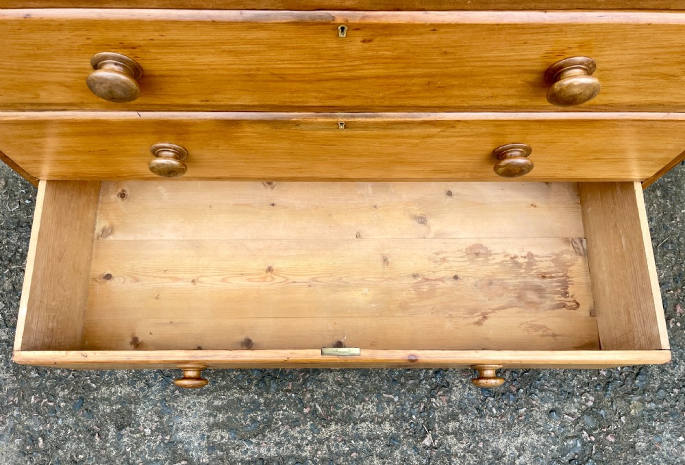 Antique Stripped Pine Chest of Drawers View X
