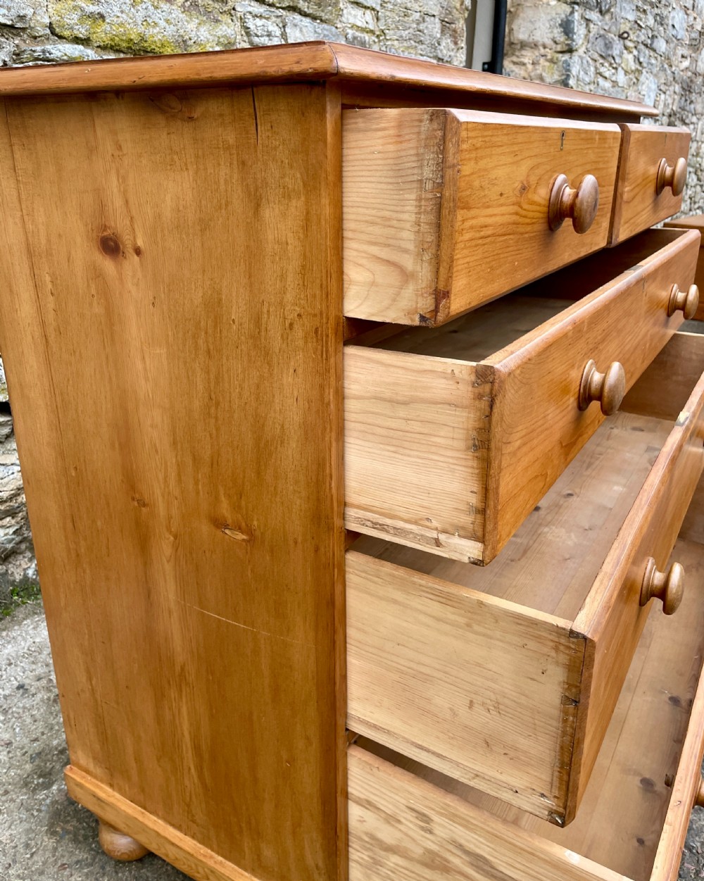 Antique Stripped Pine Chest of Drawers View XII