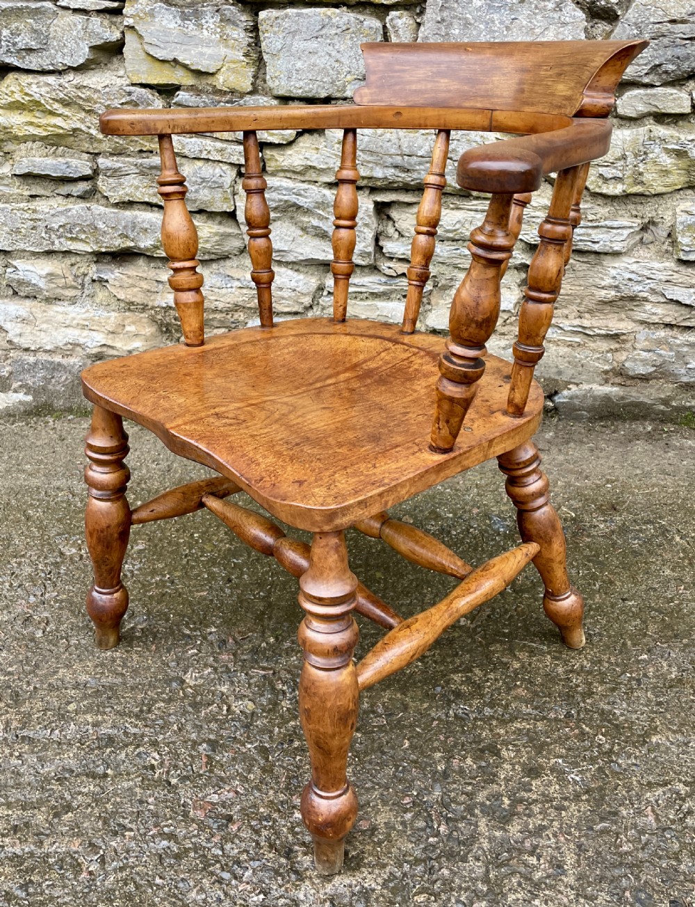 Antique Elm Captains Chair View V