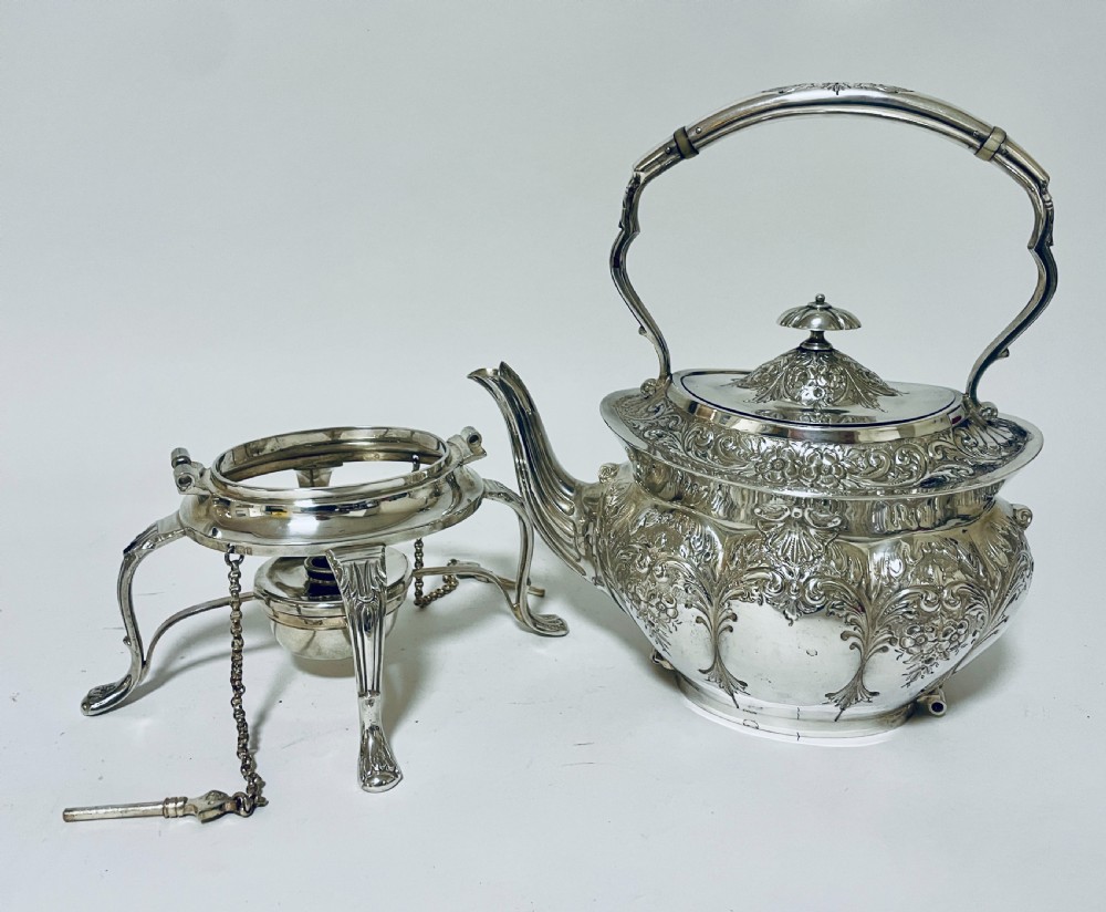 Antique Silver Spirit Kettle View XIII