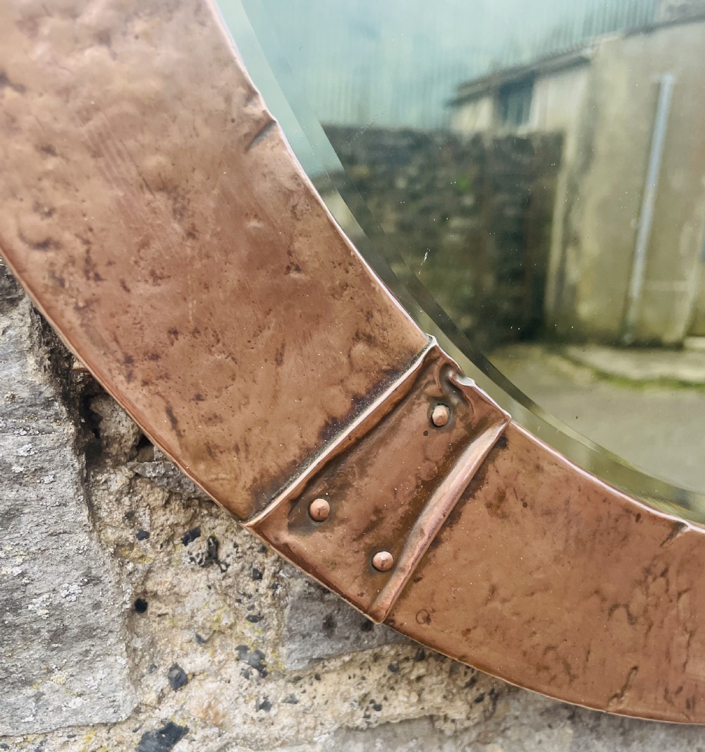 Arts and Crafts Copper Mirror View VI