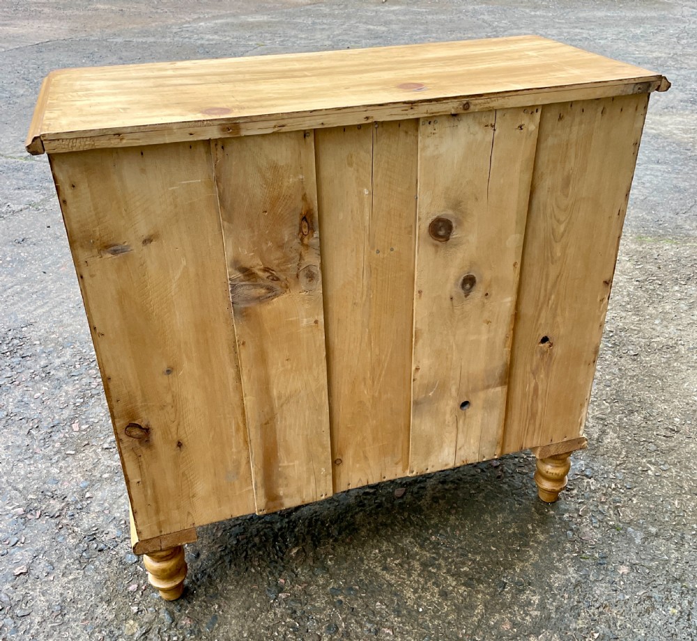 Small Stripped Pine Chest of Drawers View X