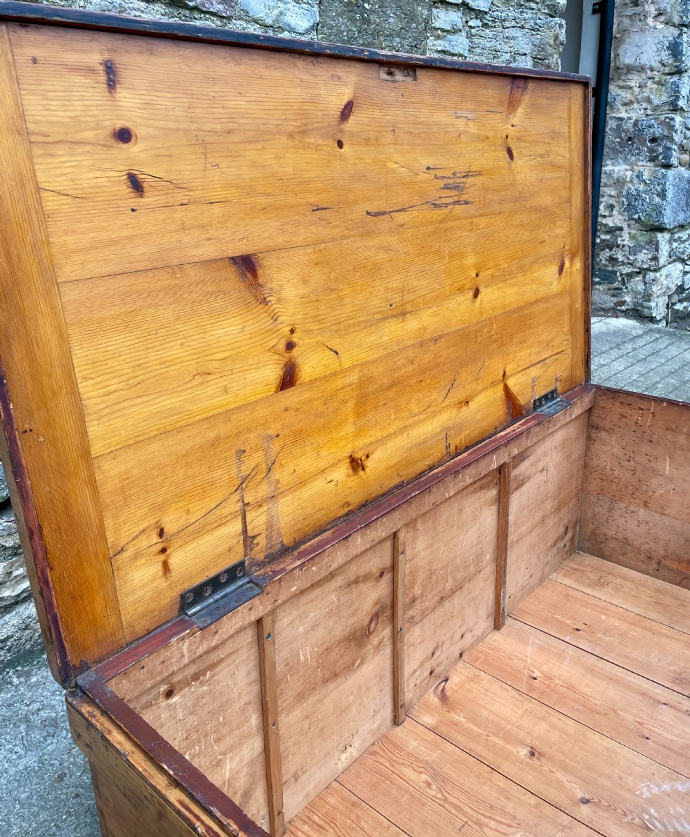 Huge Antique Pine Blanket Box View VIII