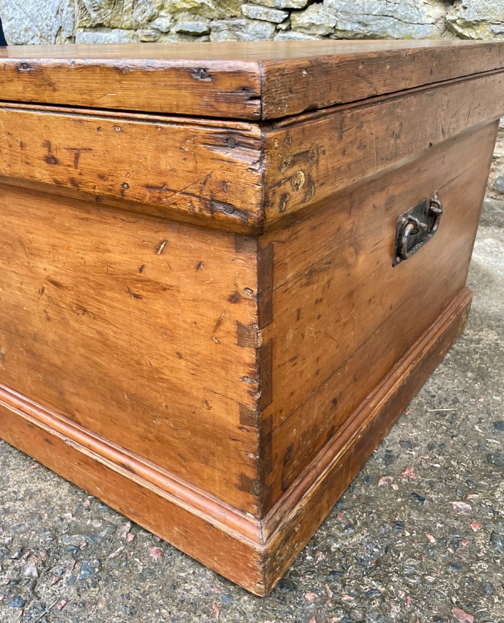 Huge Antique Pine Blanket Box View X