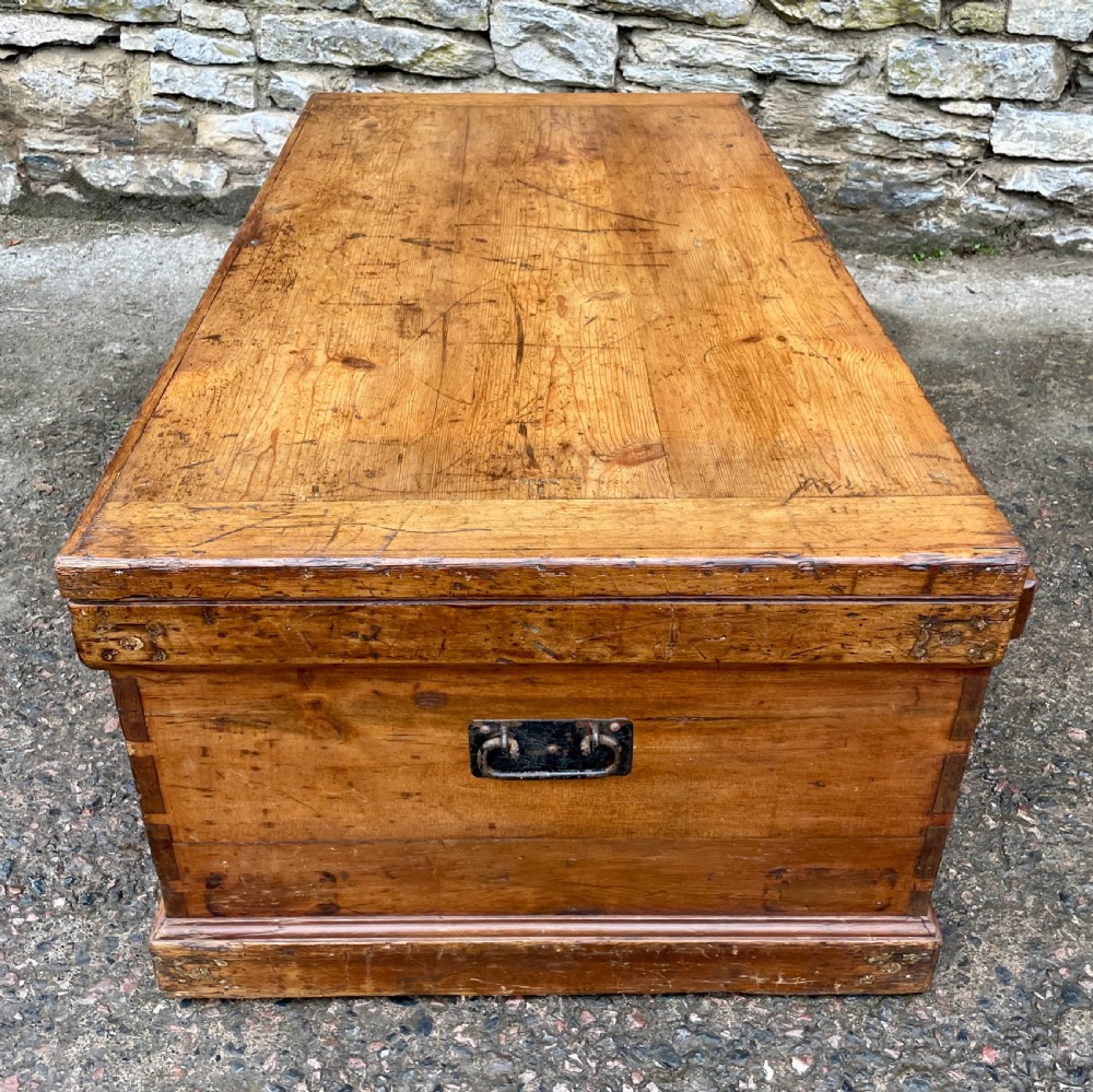 Huge Antique Pine Blanket Box View XII