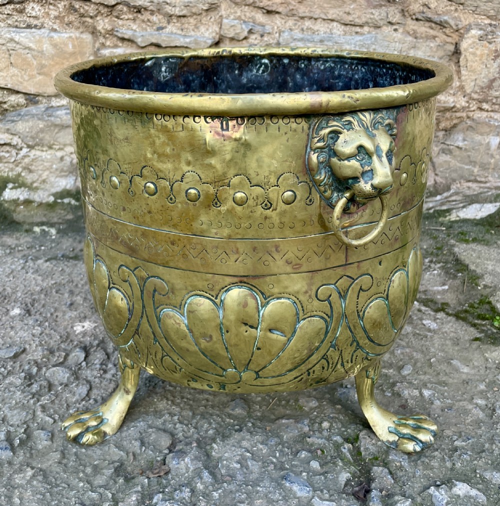 Antique Brass Log Bin View II