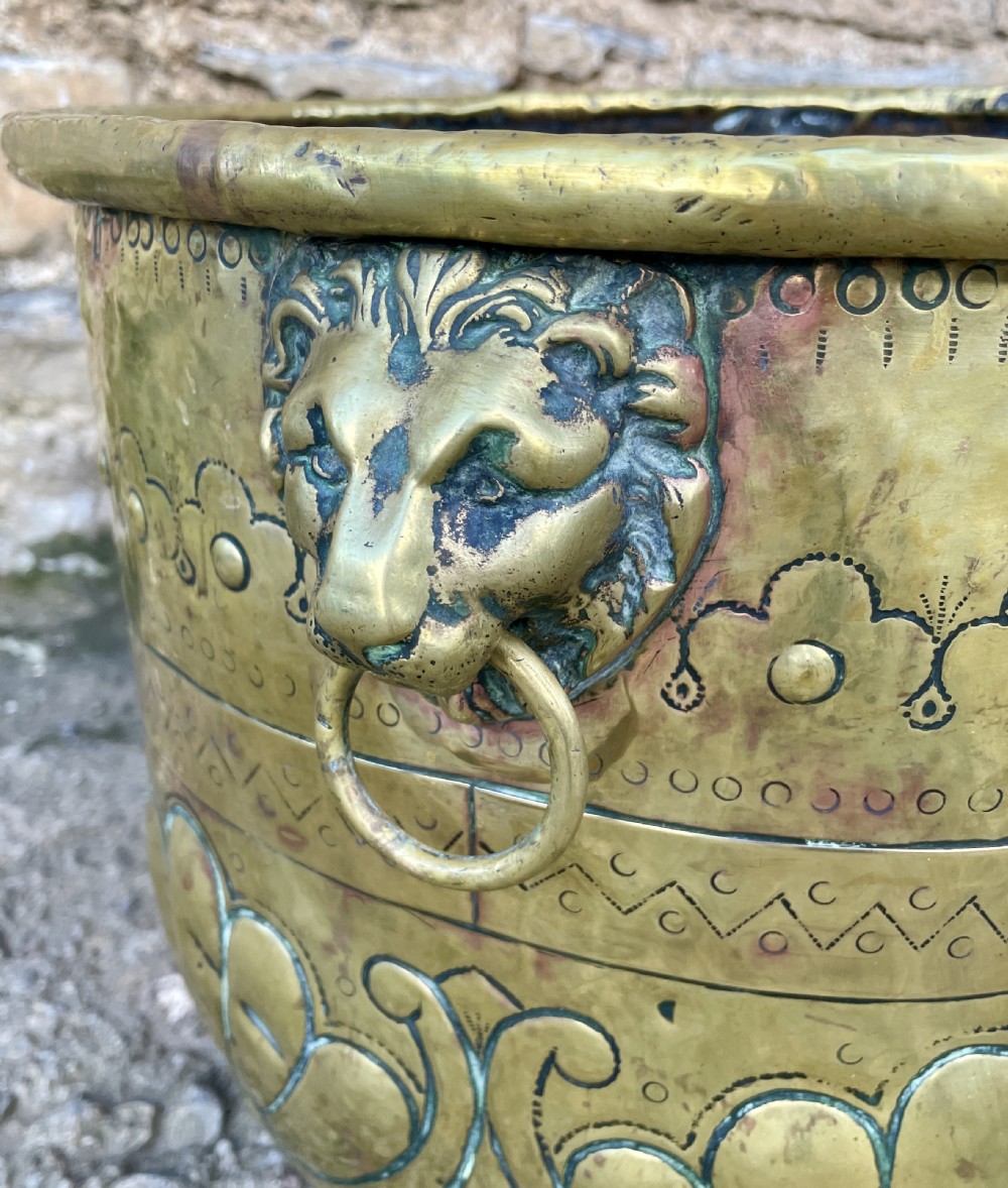 Antique Brass Log Bin View IV