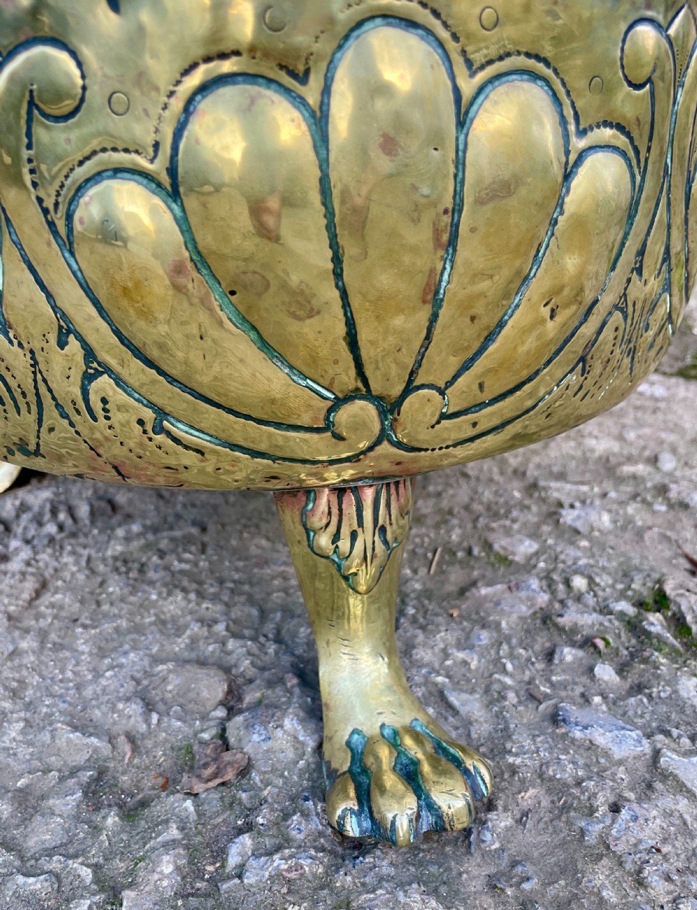 Antique Brass Log Bin View V