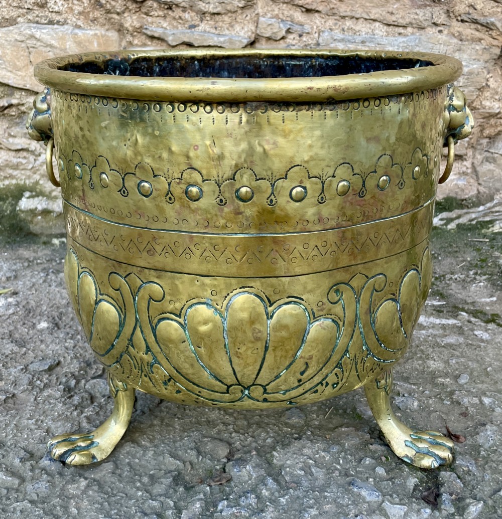 Antique Brass Log Bin View VII