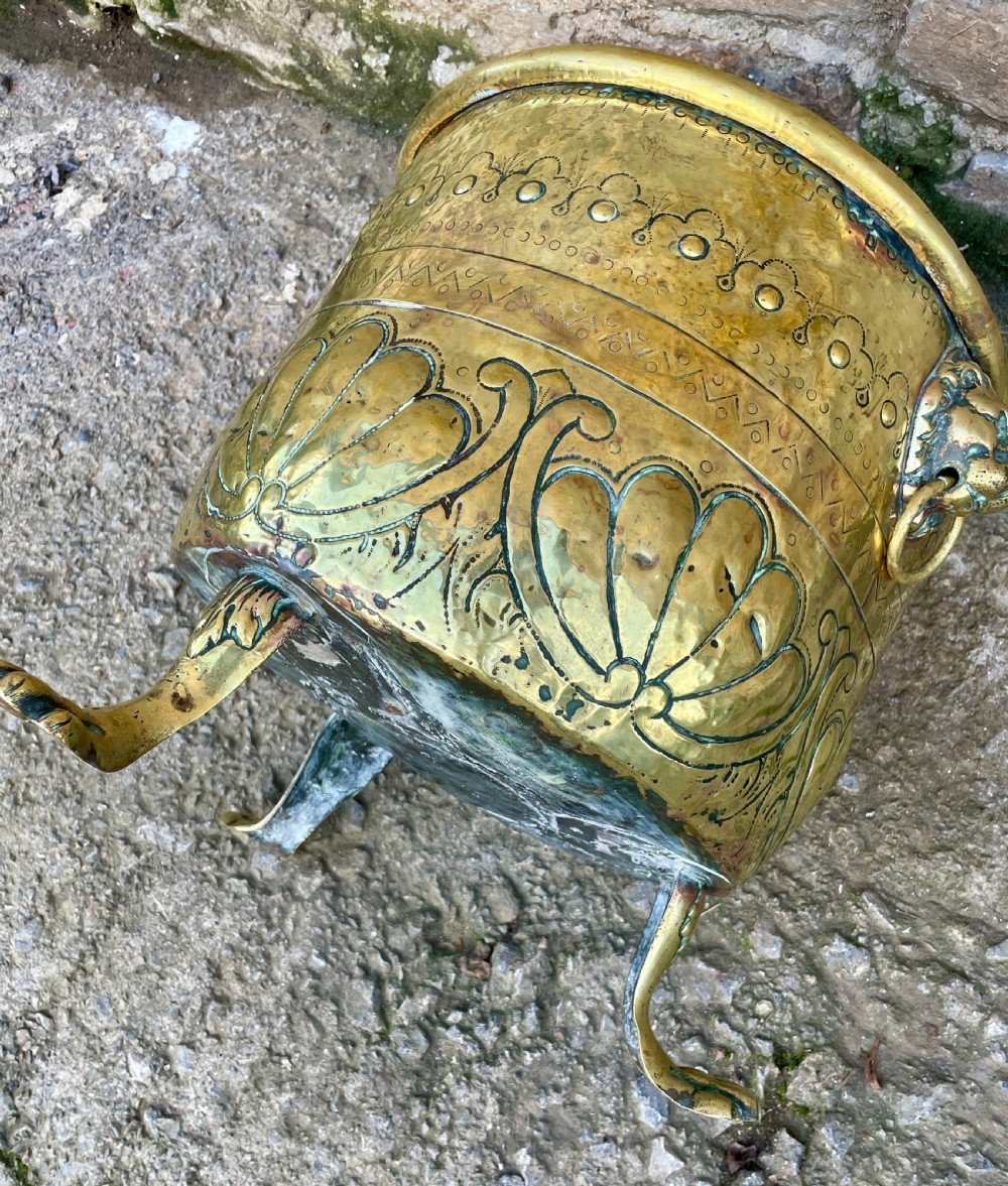 Antique Brass Log Bin View XIII