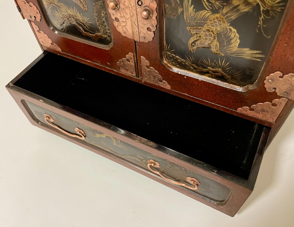 Japanese Meiji Period Lacquered Table Cabinet View V