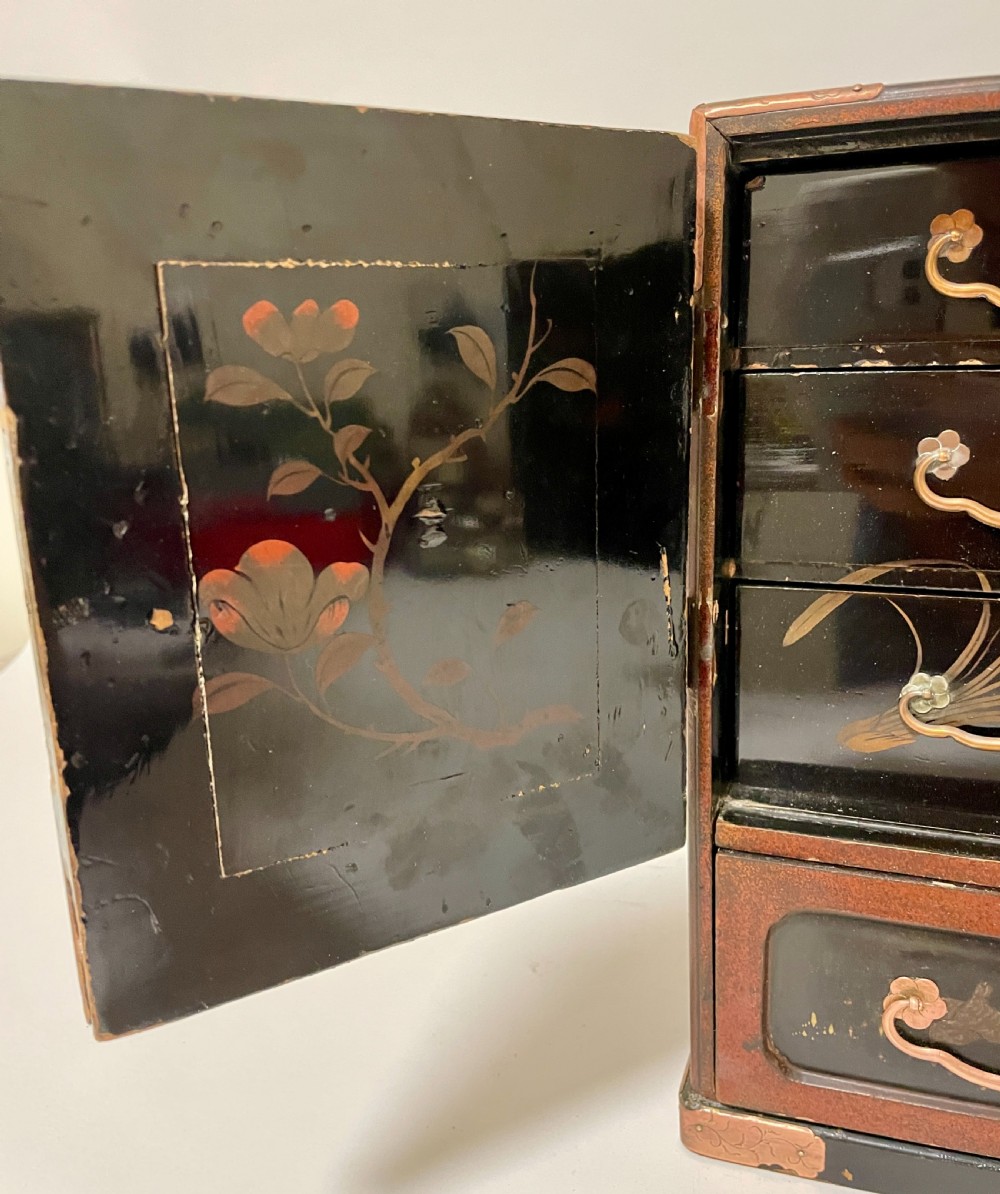 Japanese Meiji Period Lacquered Table Cabinet View VI
